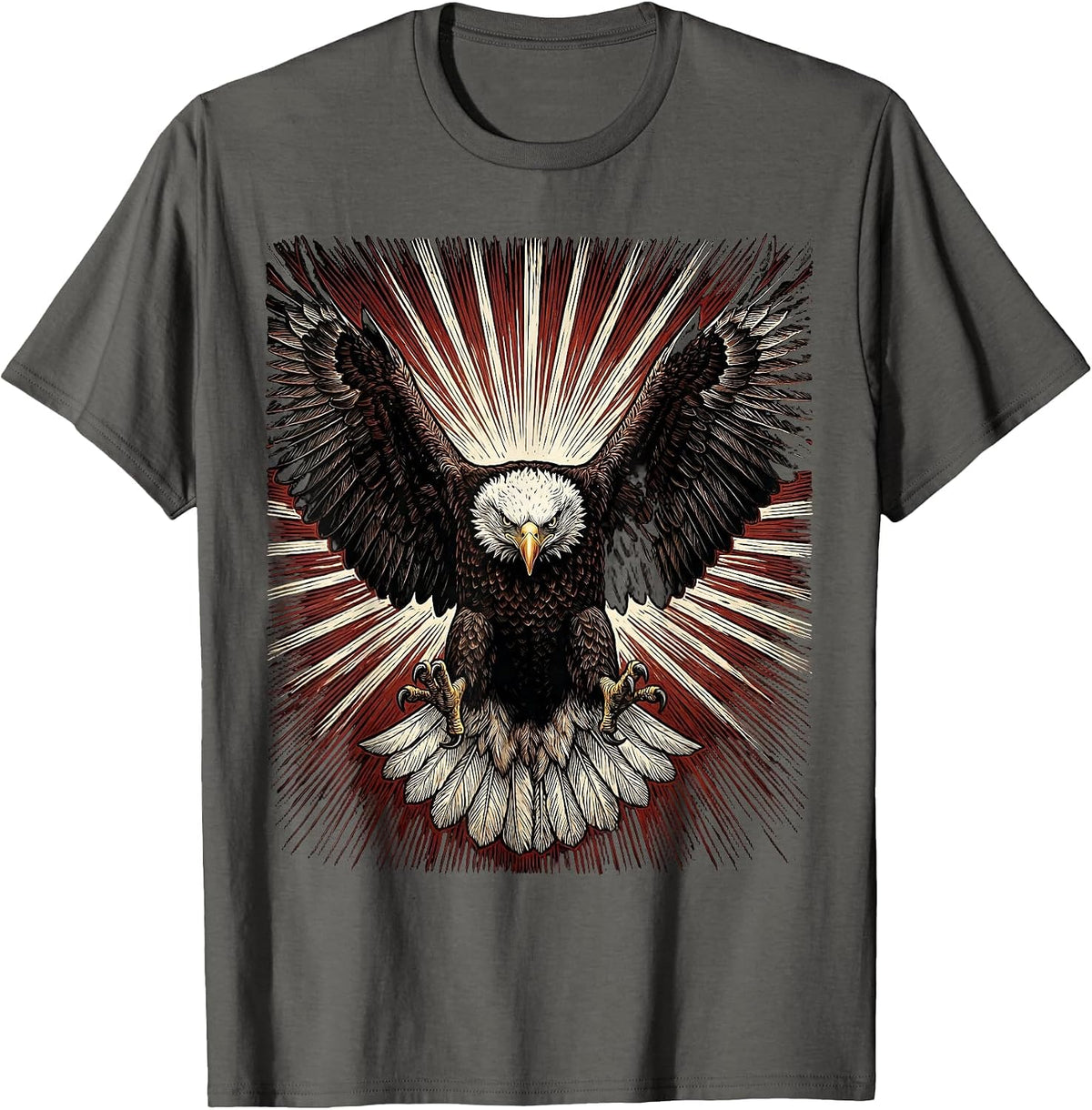 Men's 250th Anniversary USA Bald Eagle Sunburst Design T-Shirt - Asphalt Grey