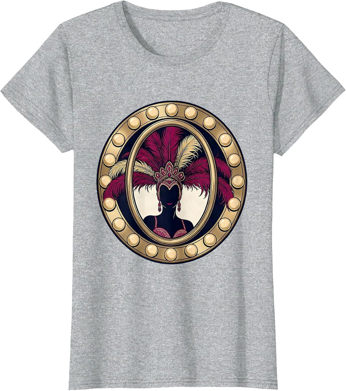 Women's Showgirl Dressing Room Mirror Reflection Graphic T-Shirt - Heather Grey