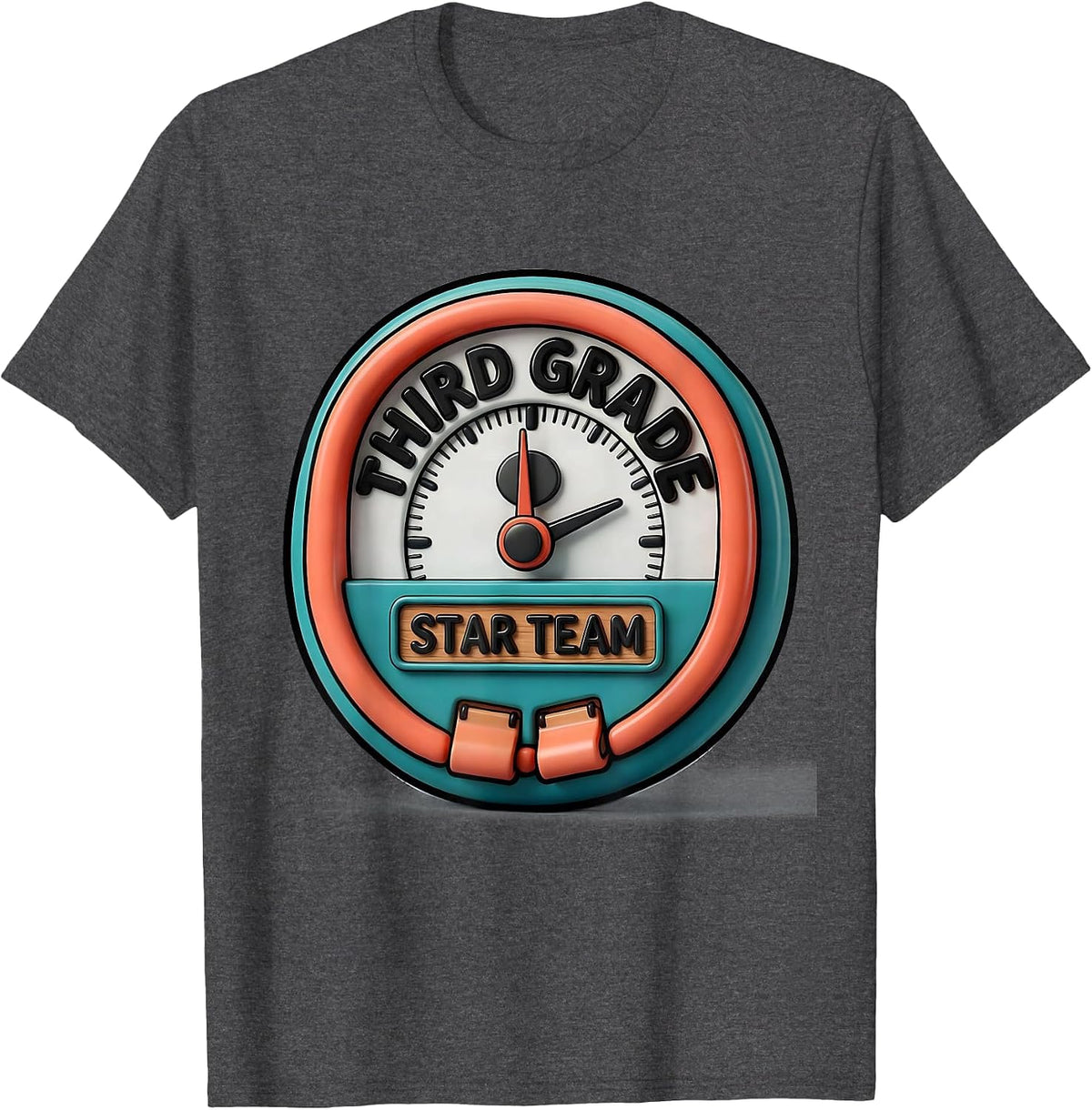 Men's Third Grade Star Team Funny Teacher Back to School Group T-Shirt - Dark Heather Grey