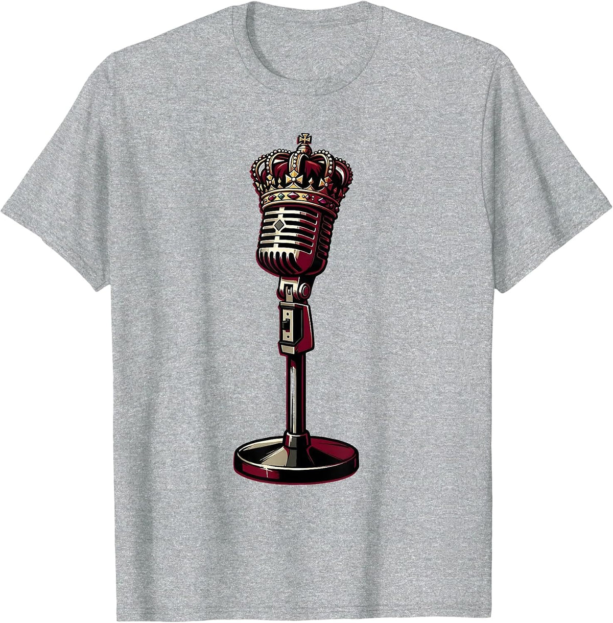 Men's Crown on a Mic Stand Master Debater Graphic T-Shirt - Heather Grey