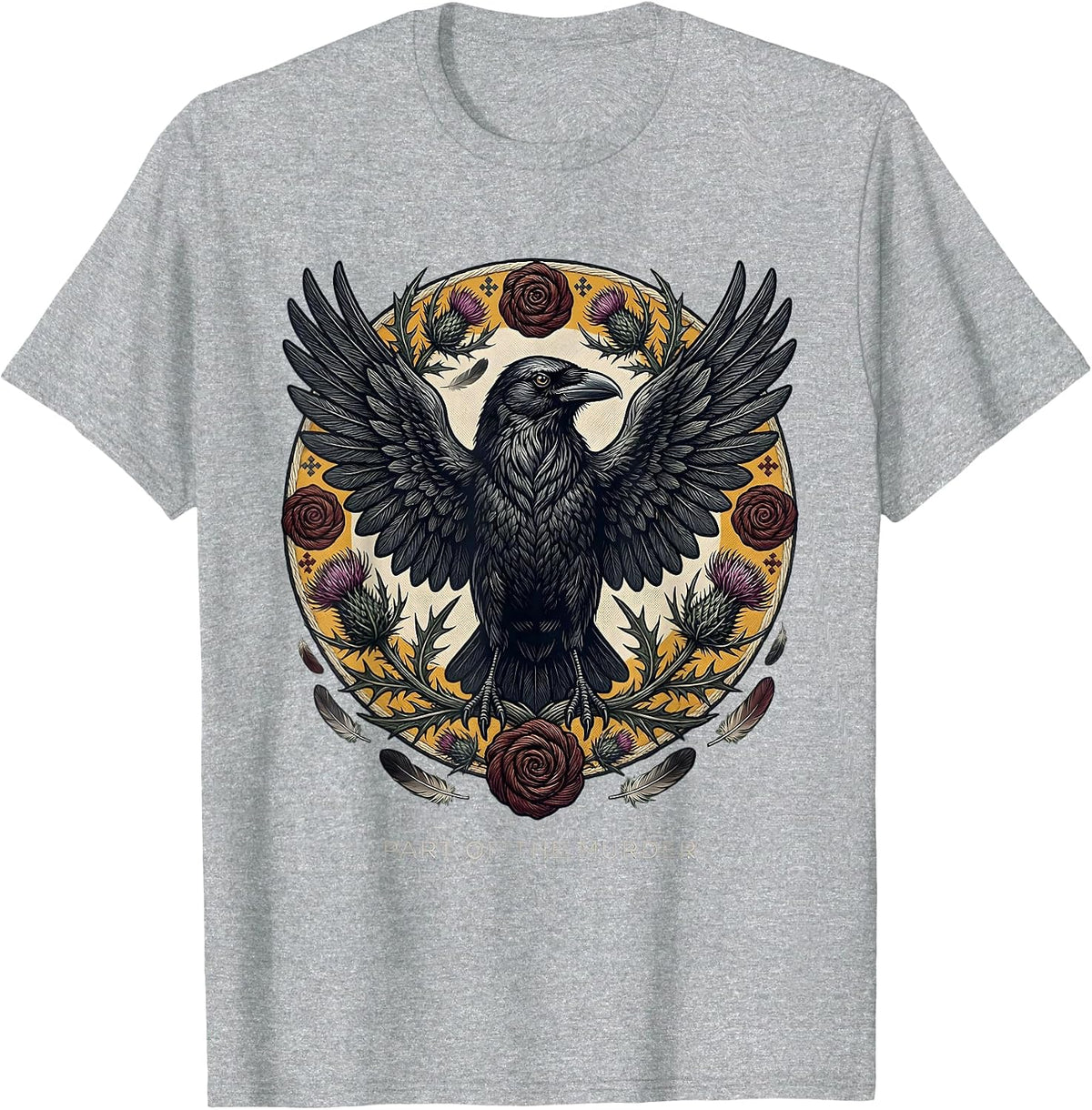 Men's Part of the Murder Crow Lover Design T-Shirt - Heather Grey