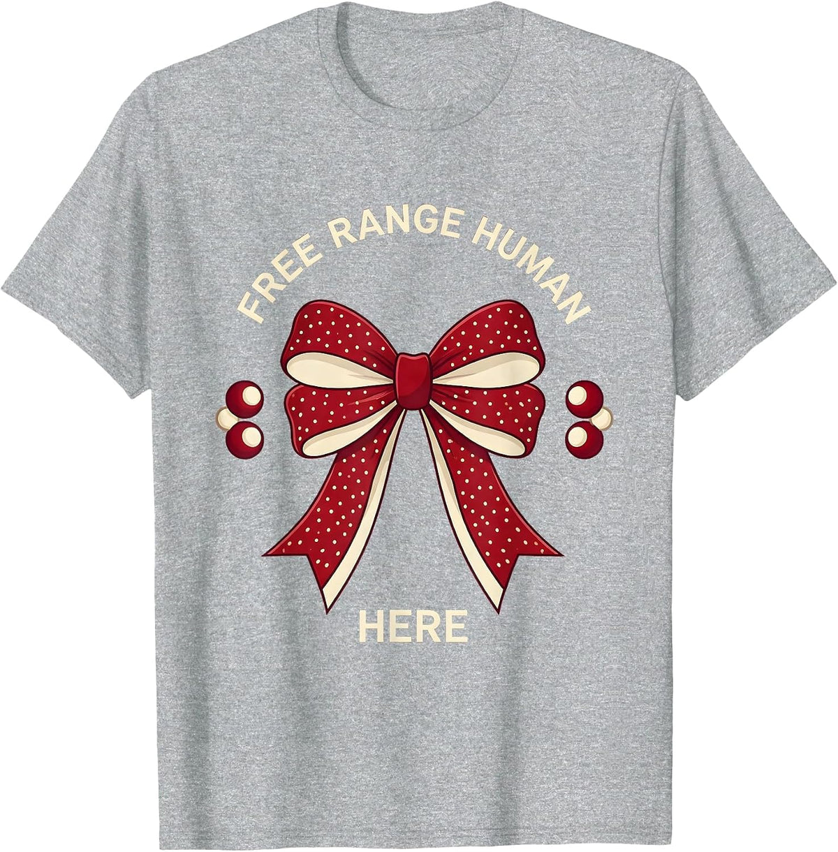Men's Free Range Human Here Bold Freedom Design T-Shirt - Heather Grey