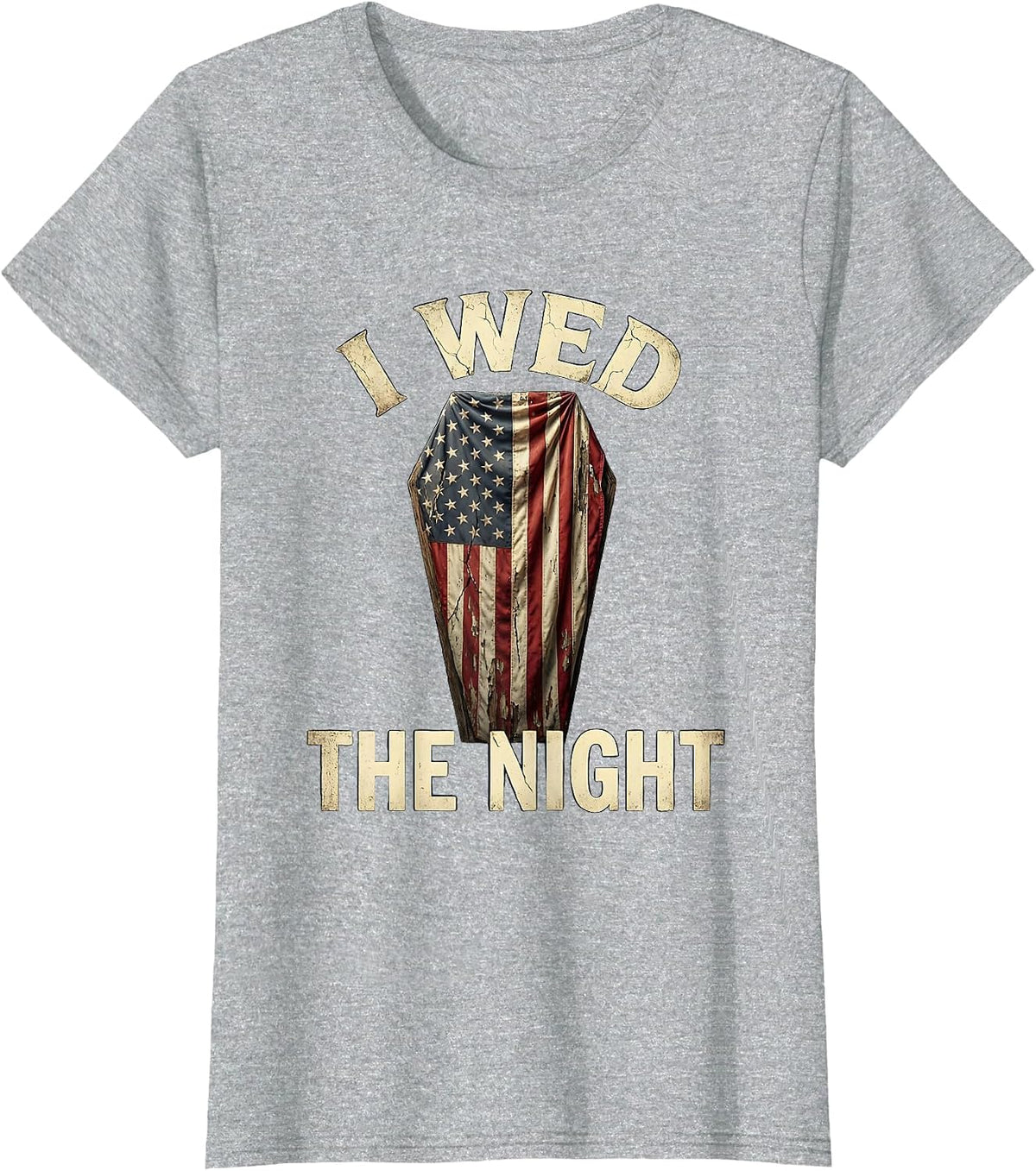 I Wed The Night Gothic Dark Romance Design T-Shirt - Heather Grey
