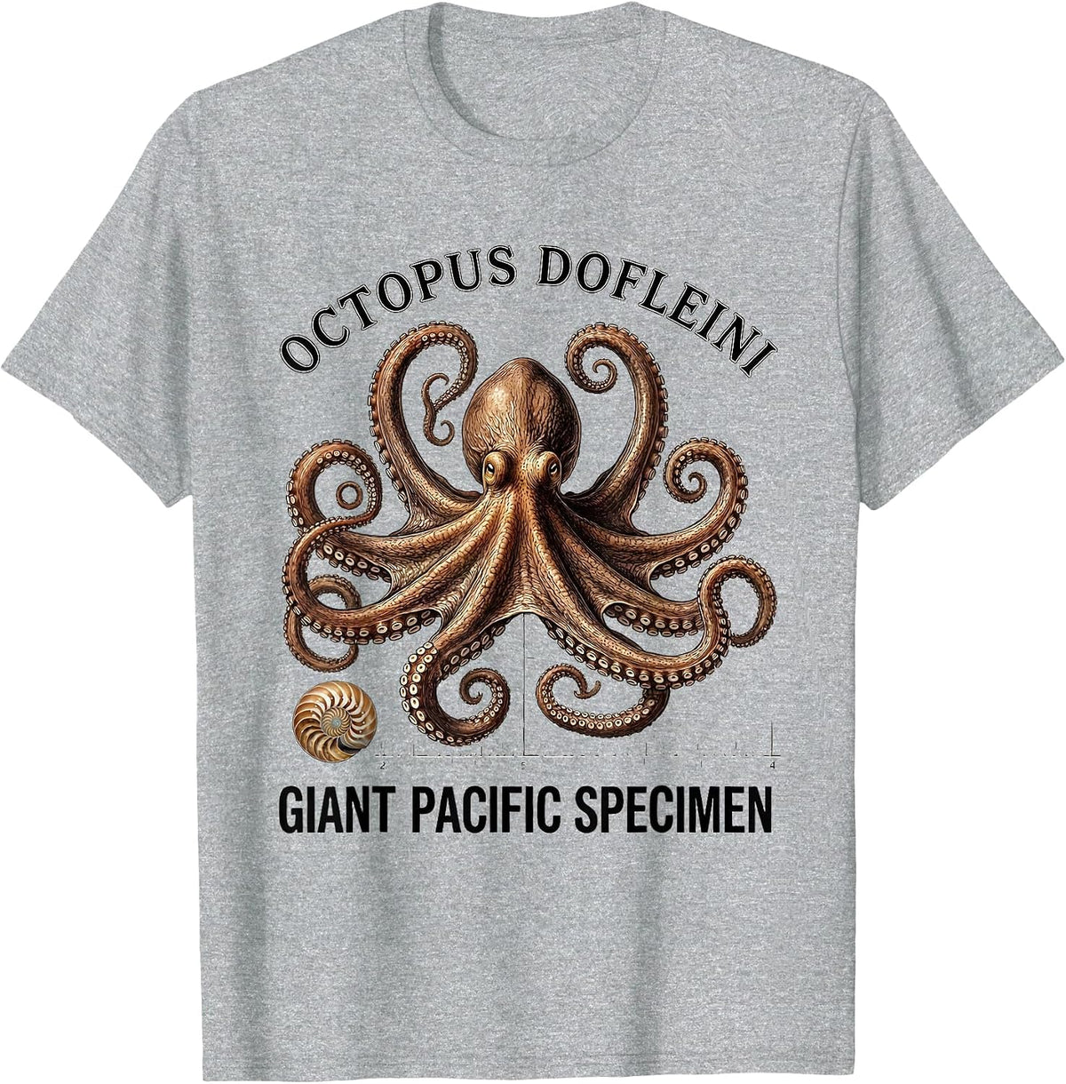 Men's Octopus Dofleini: Giant Pacific Specimen Vintage T-Shirt - Heather Grey