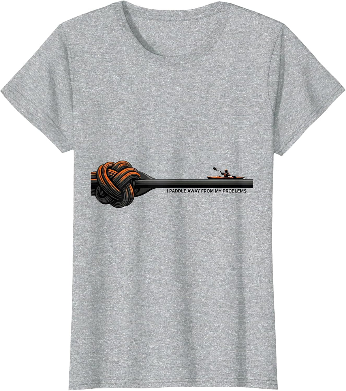 I Paddle Away From My Problems Funny Kayak Kayaking Gift T-Shirt - Heather Grey