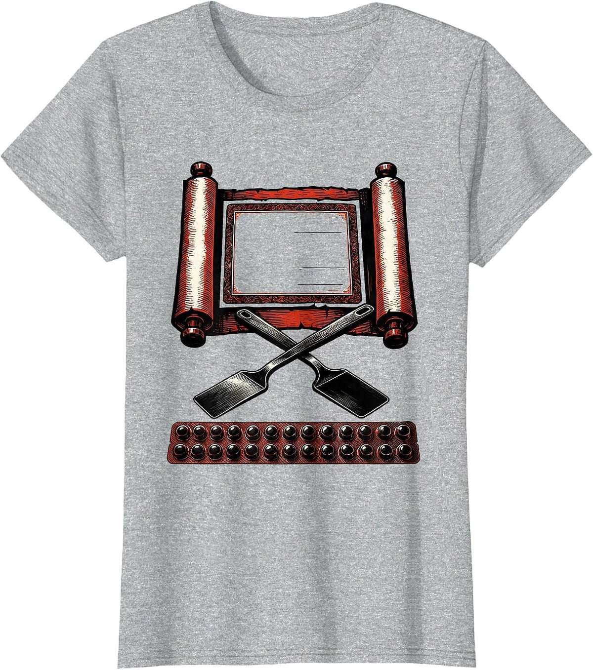 Women's Pharmacy Tech Scroll Counting Tray Stencil Graphic T-Shirt - Heather Grey