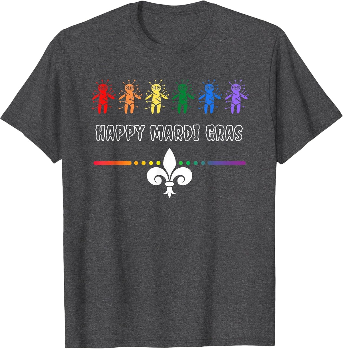 Mardi Gras LGBTQ Gay Pride Goth LGBT New Orleans T-Shirt - Dark Heather Grey
