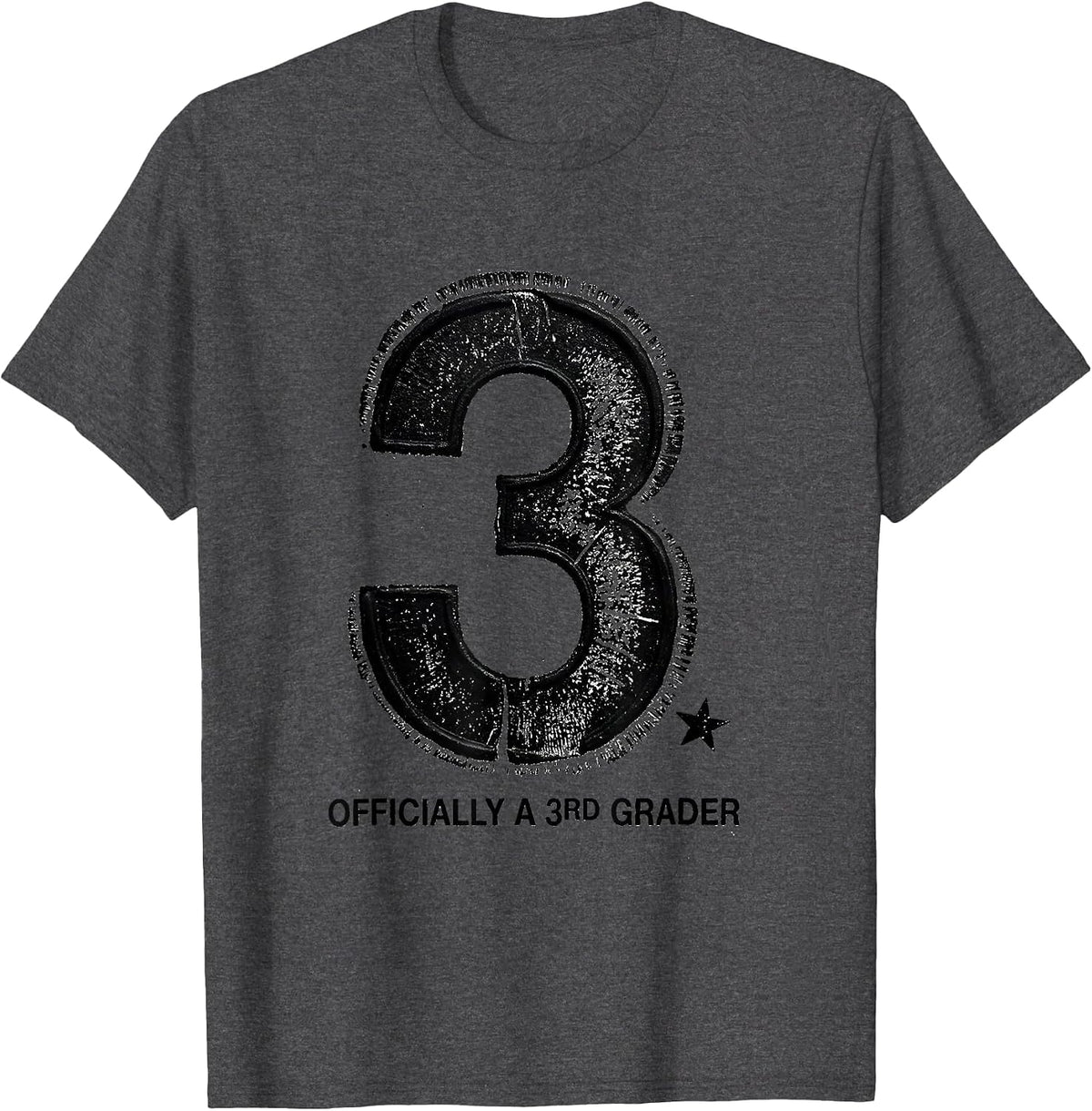 Officially A 3rd Grader Funny Team Third Grade Back T-Shirt - Dark Heather Grey