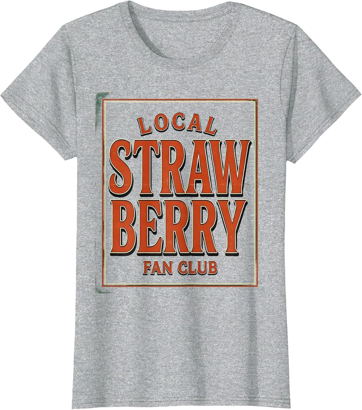 Women's Local Strawberry Fan Club Graphic Design T-Shirt - Heather Grey