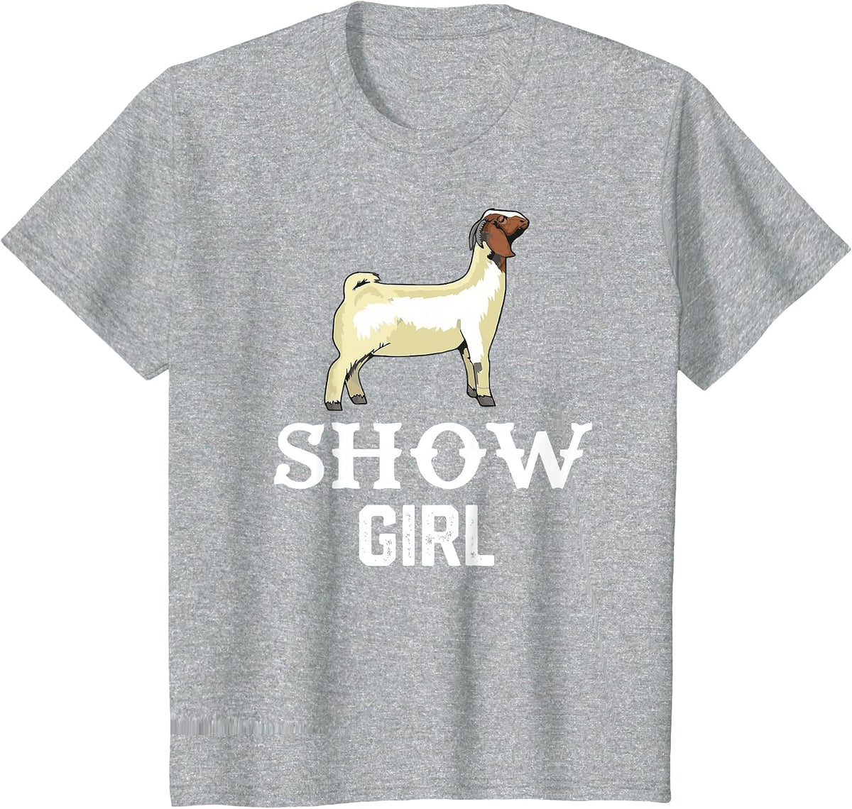 Show Boer Goat Girl T-Shirt - Heather Grey