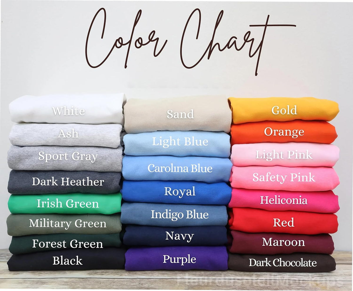 Personalized Paramedic Sweatshirt with Name on Sleeve, Custom Paramedic Crewneck Gift - size chart