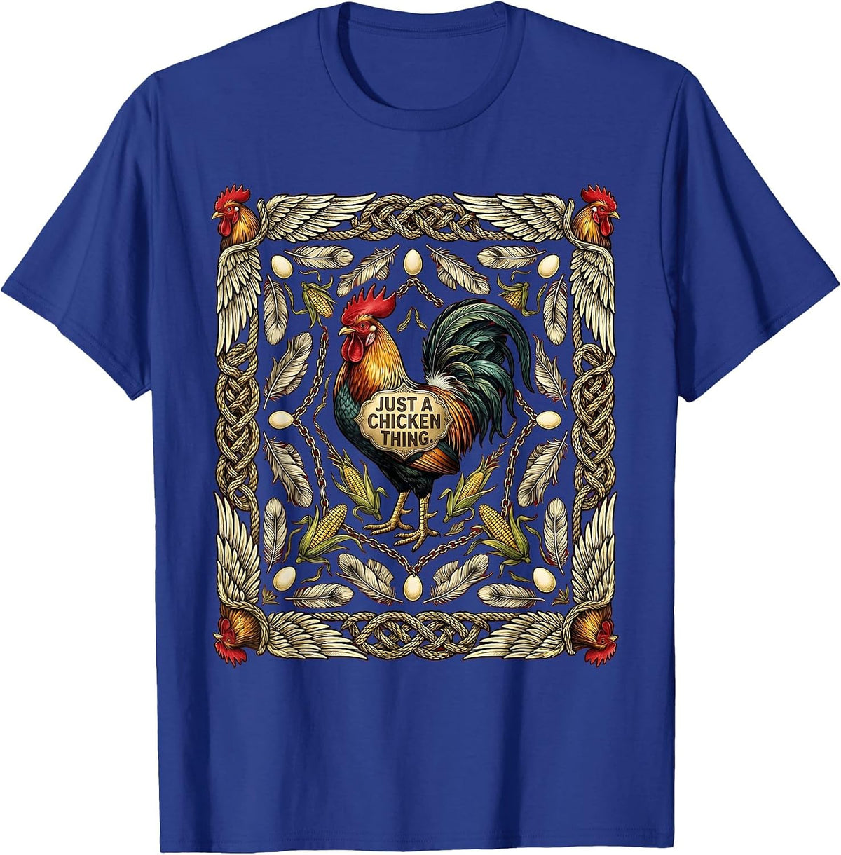 Men's Just a Chicken Thing Funny Poultry Lover Design T-Shirt - Royal Blue