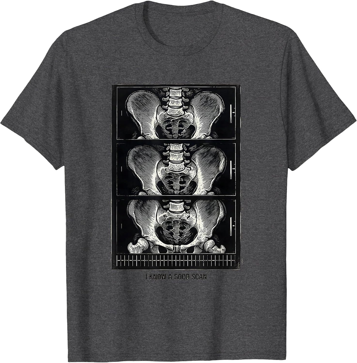 Men's I Know A Good Scan Radiology Tech Rad Tech Humor T-Shirt - Dark Heather Grey