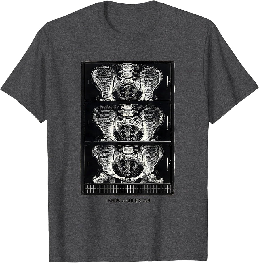 Men's I Know A Good Scan Radiology Tech Rad Tech Humor T-Shirt - Dark Heather Grey