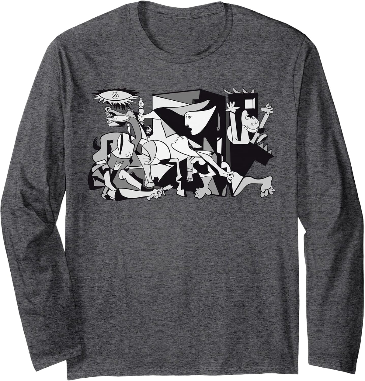 Guernica Artwork Long Sleeve T-Shirt - Adult Unisex Dark Heather Grey