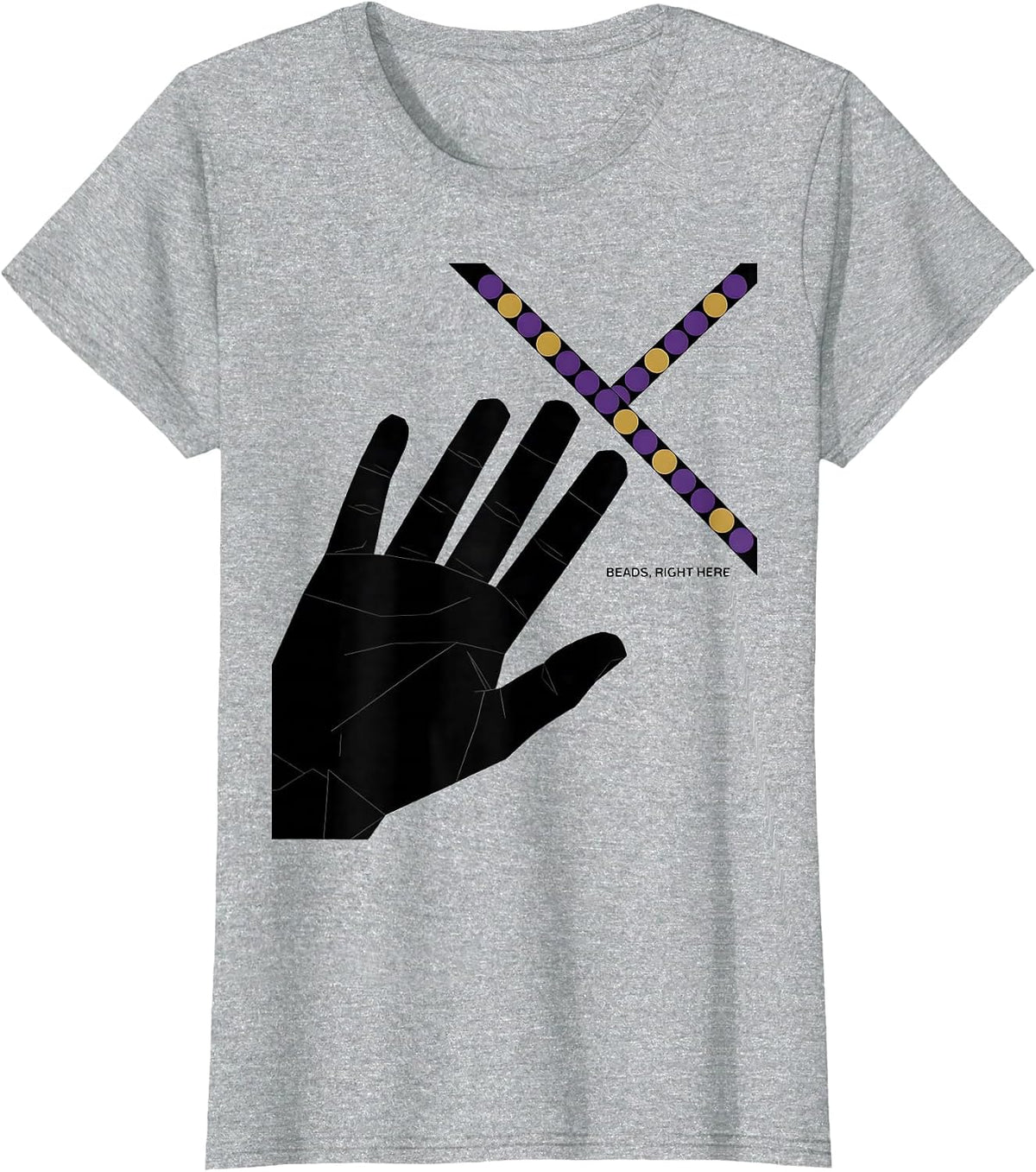 Women's Beads Right Here Swiss International Mardi Gras Carnival T-Shirt - Heather Grey
