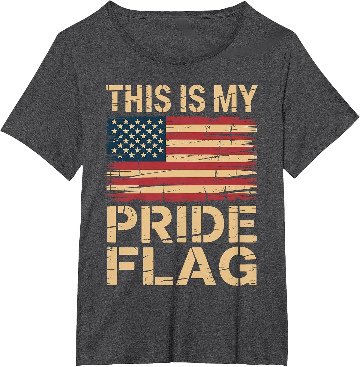 This is My Pride Flag American Pride of the USA T-Shirt - Dark Heather Grey