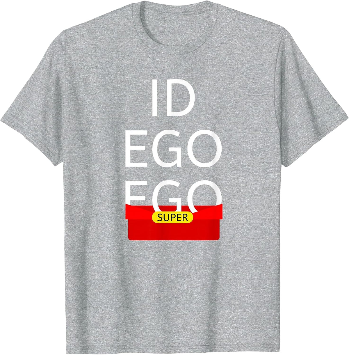 Id, Ego, Superego, Funny Psychology T-Shirt T-Shirt - Heather Grey
