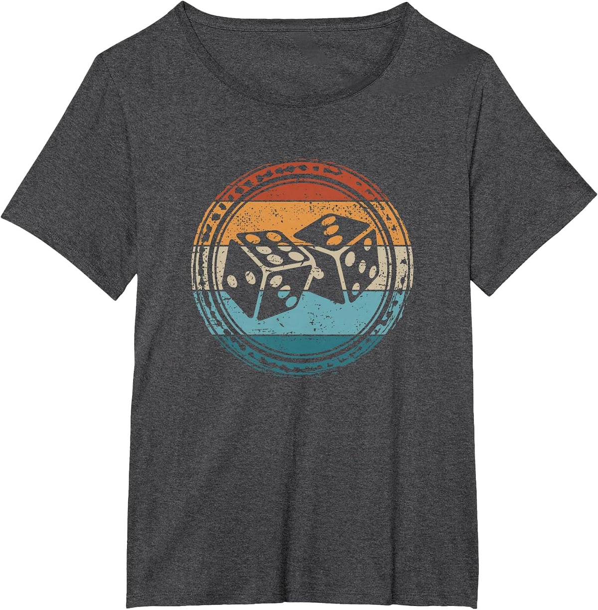 Retro Dice Game Vintage Dice T-Shirt - Dark Heather Grey
