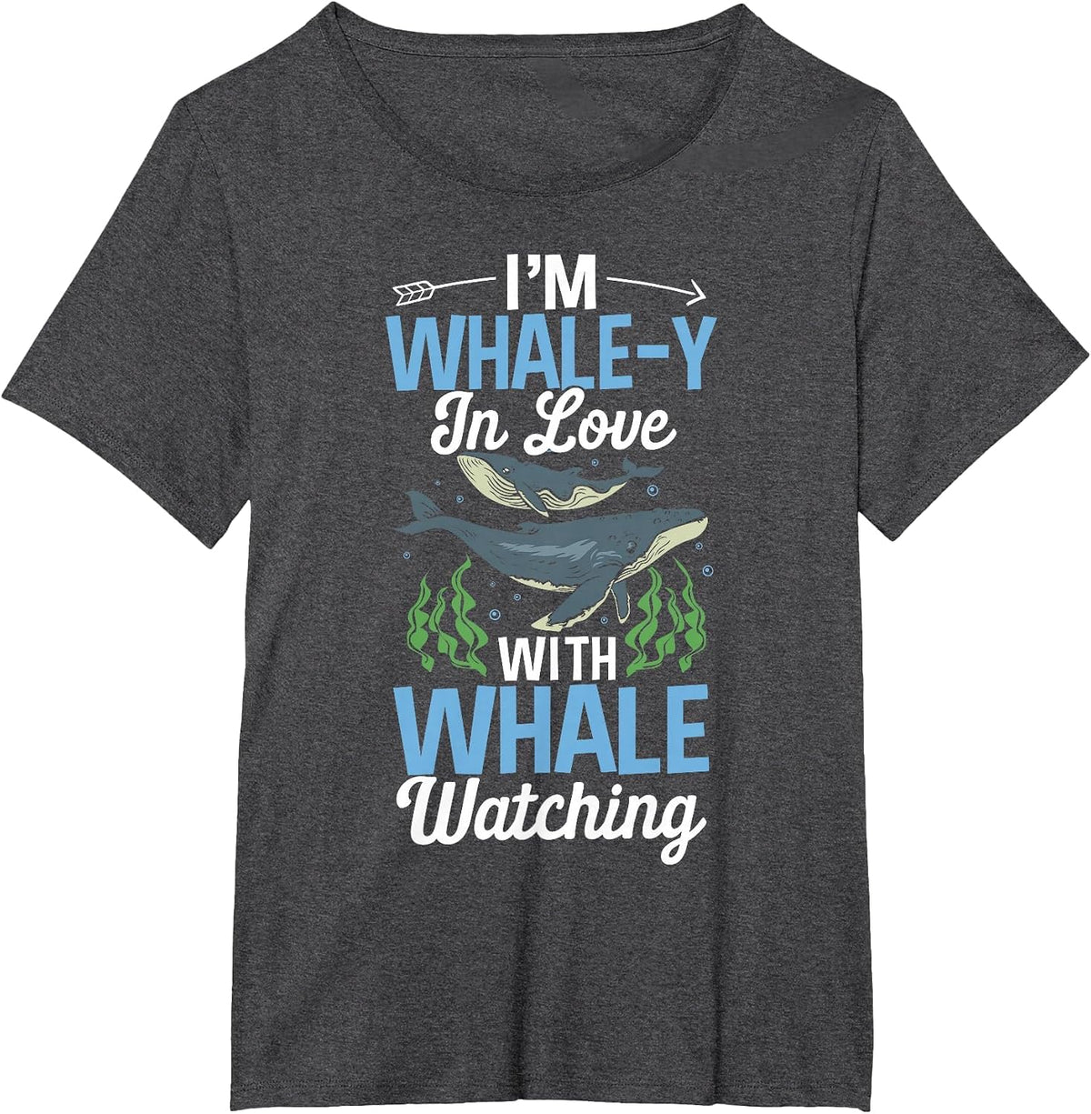 Whale Watcher Marine Aquarist Humpback Orca Whale Watching T-Shirt - Dark Heather Grey