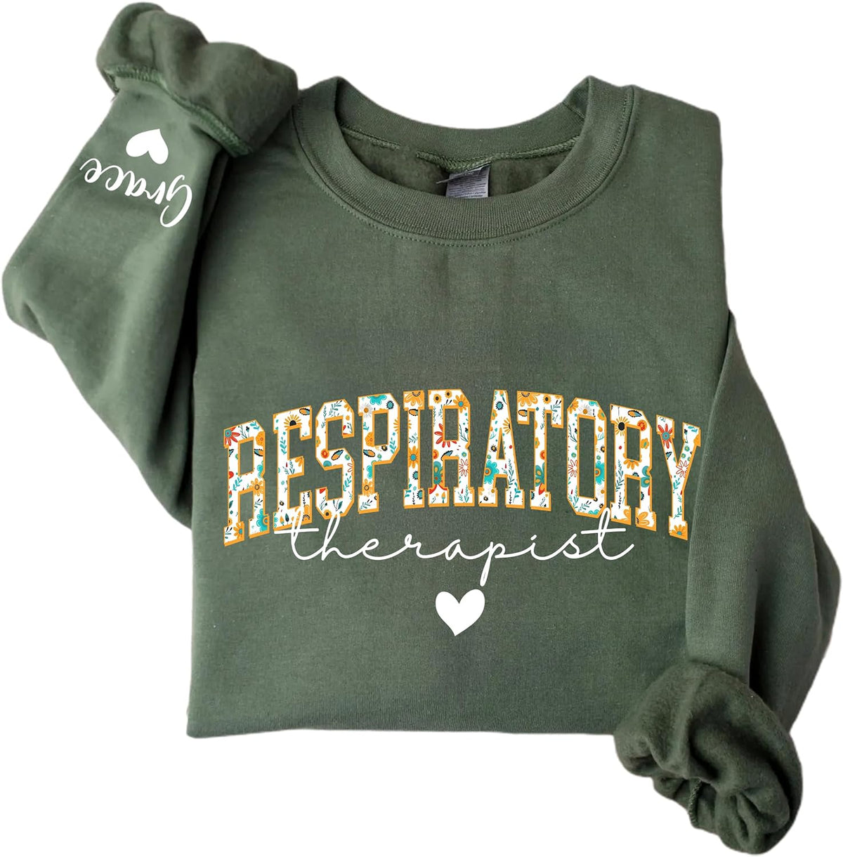 Custom Floral Job Sweatshirt, Personalized Job Roles Sweatshirt, Healthcare, Education, Wellness Gifts - Respiratory