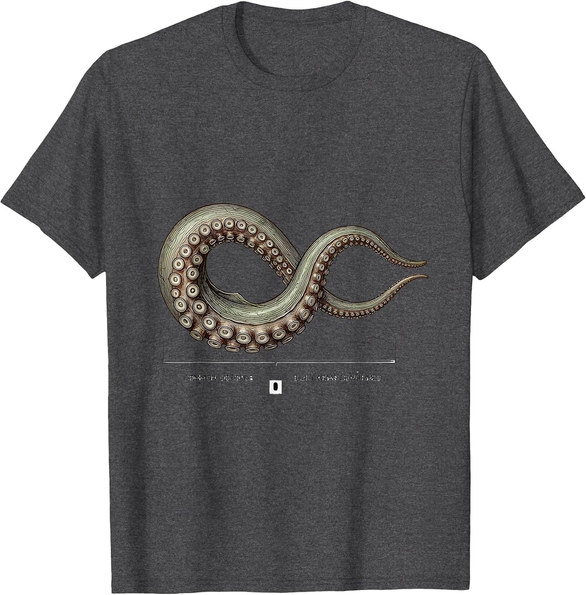 Common Octopus Eight Arms Confirmed Botanical Sea Creature T-Shirt - Dark Heather Grey