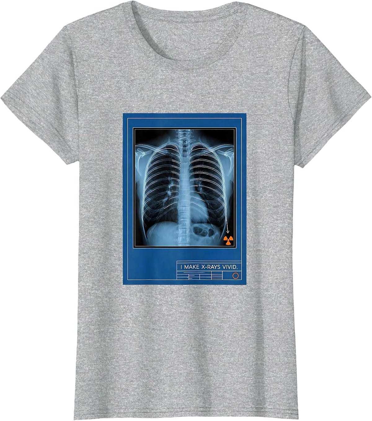 I Make X-Rays Vivid Technical Blueprint Radiology Tech Rad T-Shirt - Heather Grey