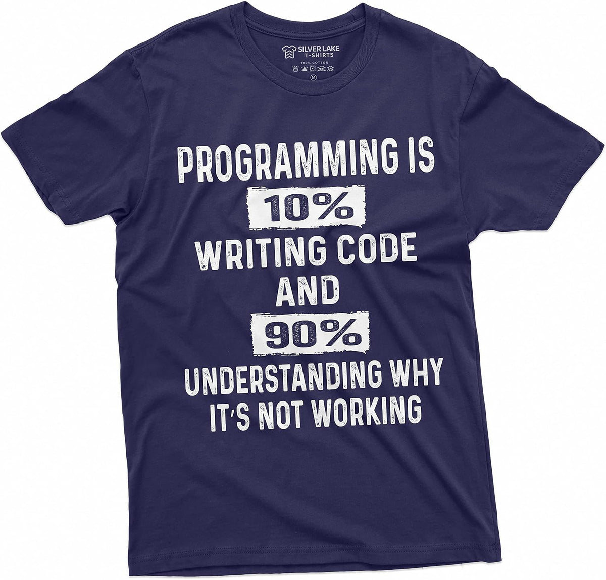 Men's Funny Programmer T-Shirt Programming Code Coding Software Developer Tee Shirt - Navy Blue