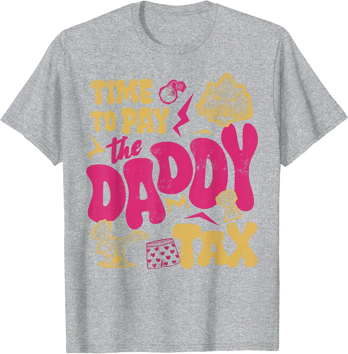 Time to Pay the Daddy Tax Retro Gamer Dad Father’s Day T-Shirt - Heather Grey