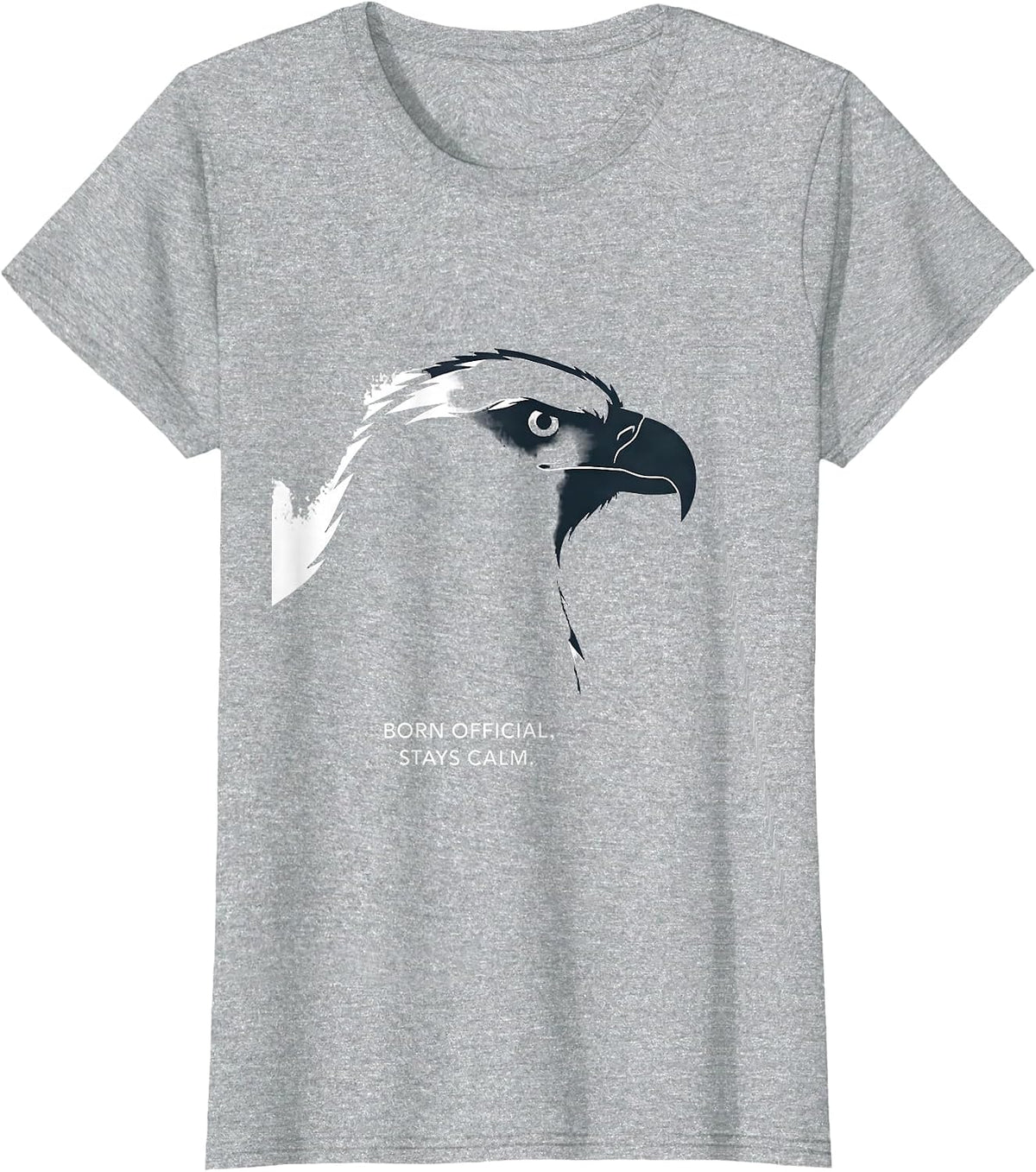 Women's Born Official Stays Calm Minimalist Eagle Eagle Lover Gift T-Shirt - Heather Grey