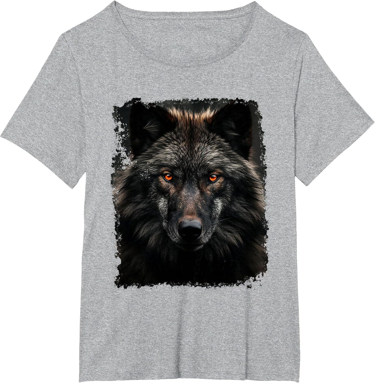 Black Wolf T-Shirt - Heather Grey