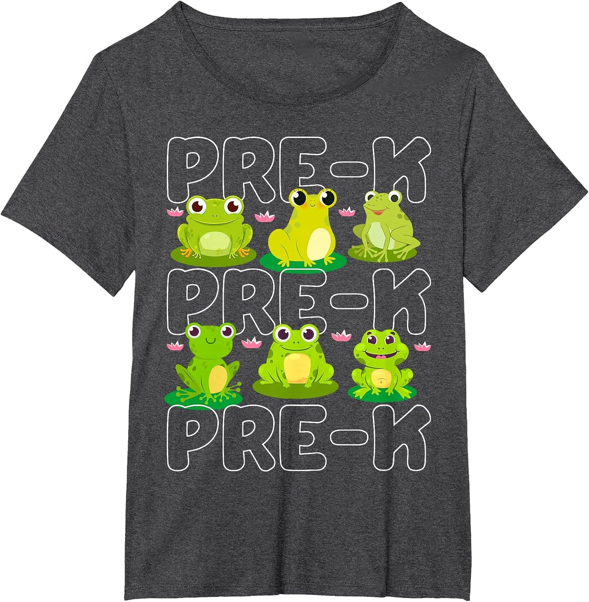 Pre-K Teacher Frog Pet Animal Lover Teaching School Student T-Shirt - Dark Heather Grey