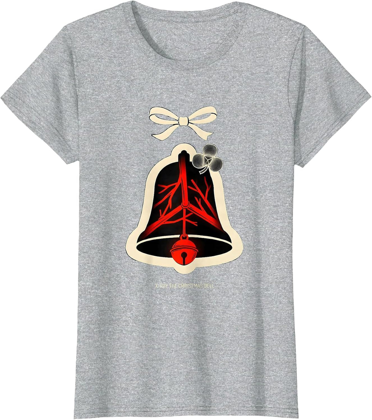 X-Ray The Christmas Bell Funny Radiology Tech Christmas T-Shirt - Heather Grey