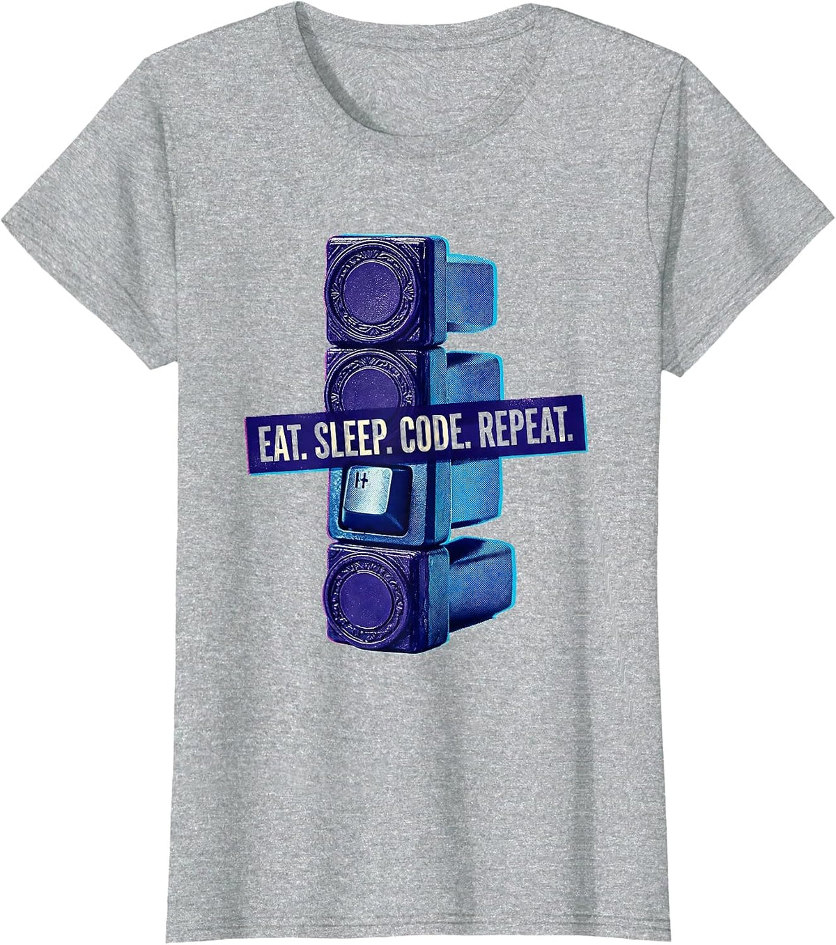Eat Sleep Code Repeat Funny Coding Humor Programmer Gift T-Shirt - Heather Grey