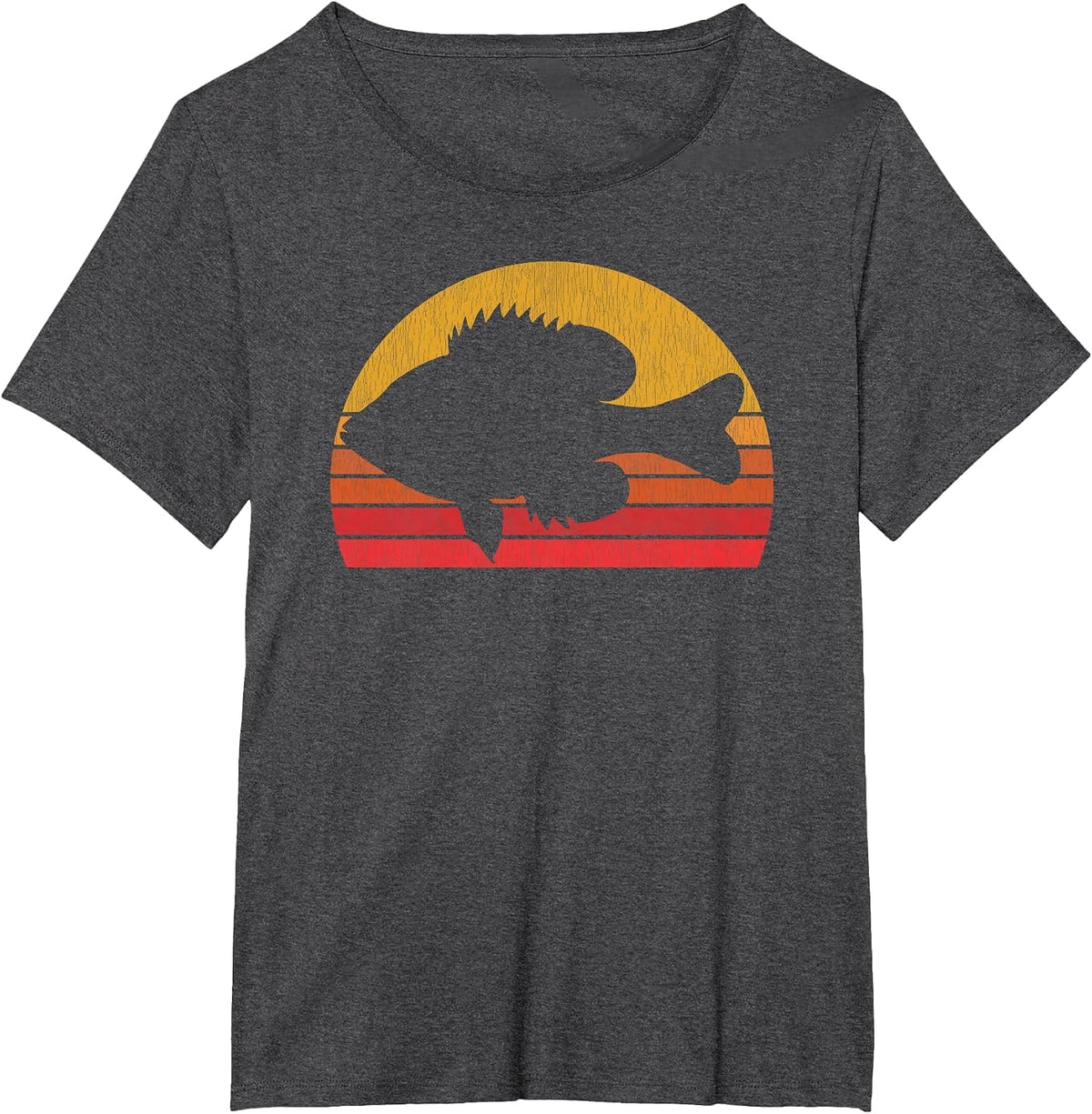 Bluegill Fishing - Panfish Retro Fisherman T-Shirt - Dark Heather Grey