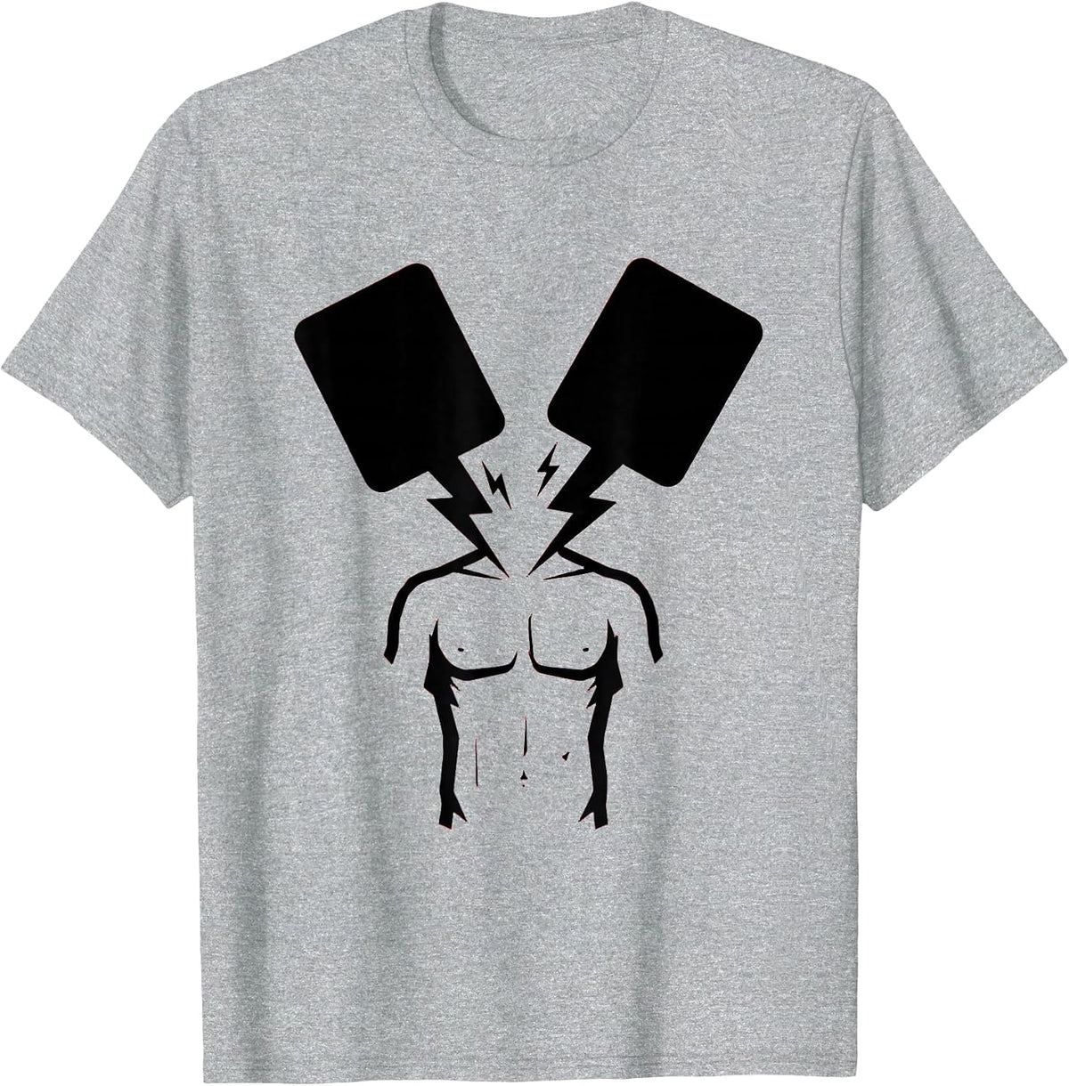 Men's EMT Defibrillator Paddles Sparking Graphic T-Shirt - Heather Grey