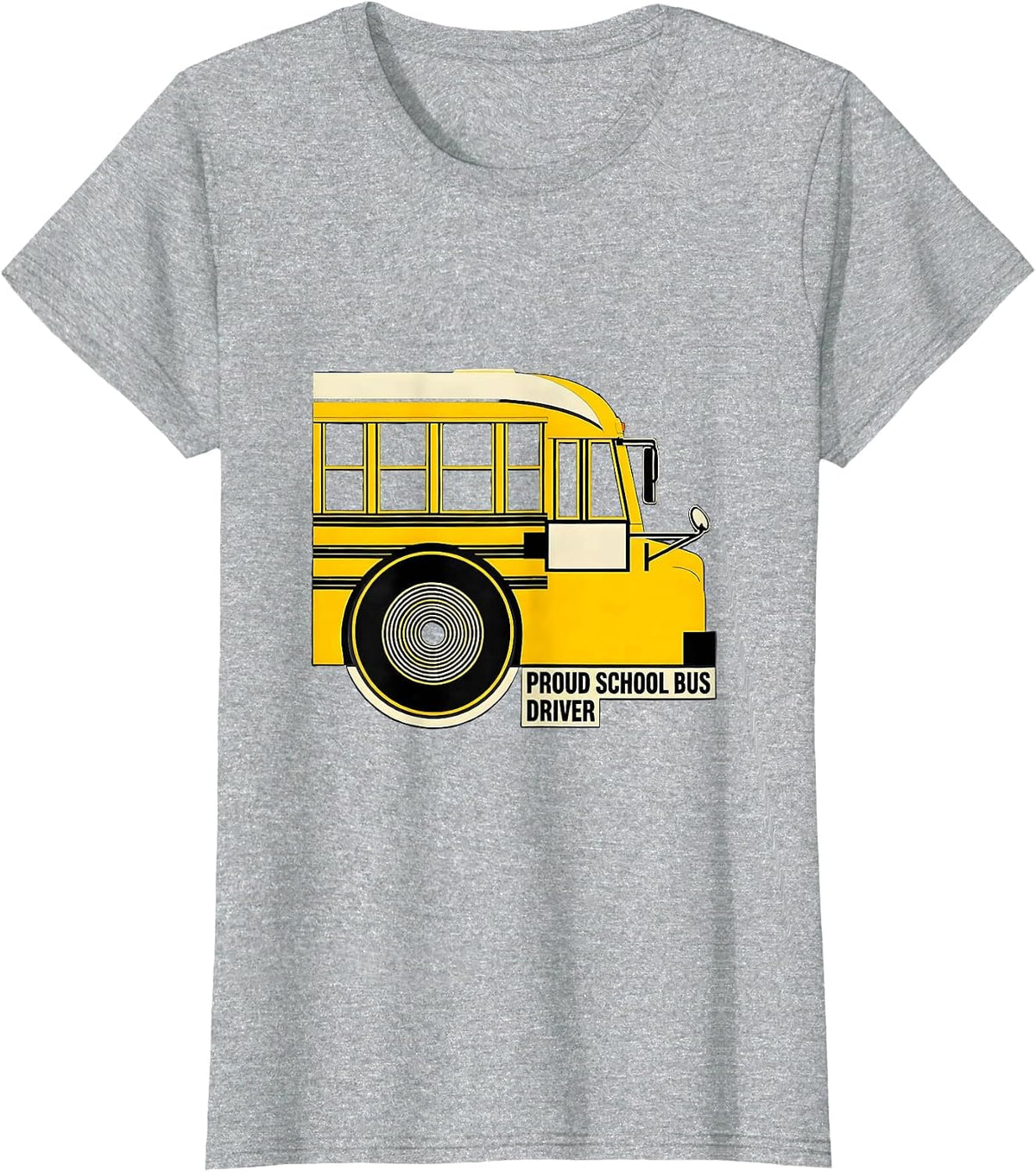 Proud School Bus Driver Stencil Graphic Bus Driver T-Shirt - Heather Grey