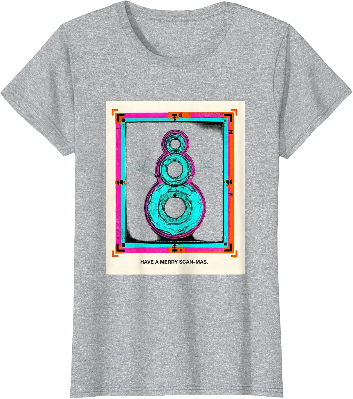Women's Have A Merry Scan-mas Radiology Tech Christmas Humor T-Shirt - Heather Grey