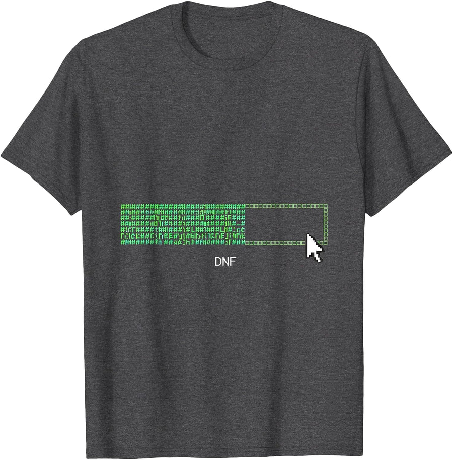 Men's DNF Ascii Terminal Art Funny Runner Gift Running Humor T-Shirt - Dark Heather Grey