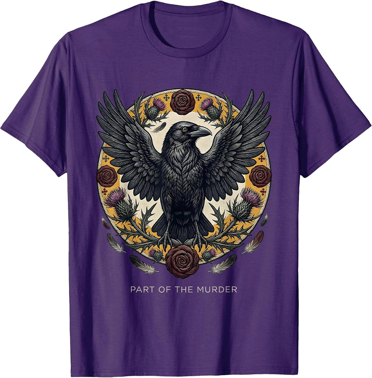 Men's Part of the Murder Crow Lover Design T-Shirt - Purple