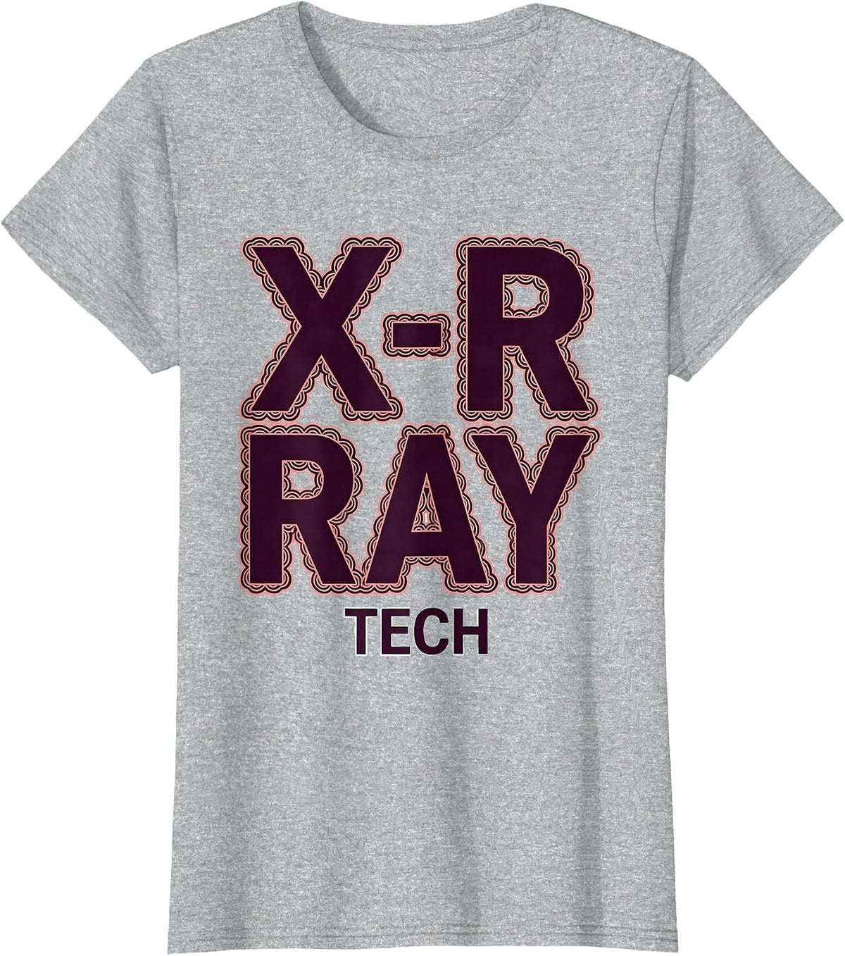 Women's X-RAY TECH Cute Radiology Tech Coquette Playful Pride T-Shirt - Heather Grey