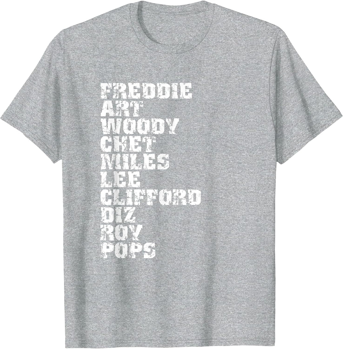 Famous Influential Jazz Trumpet Players List T-Shirt - Heather Grey