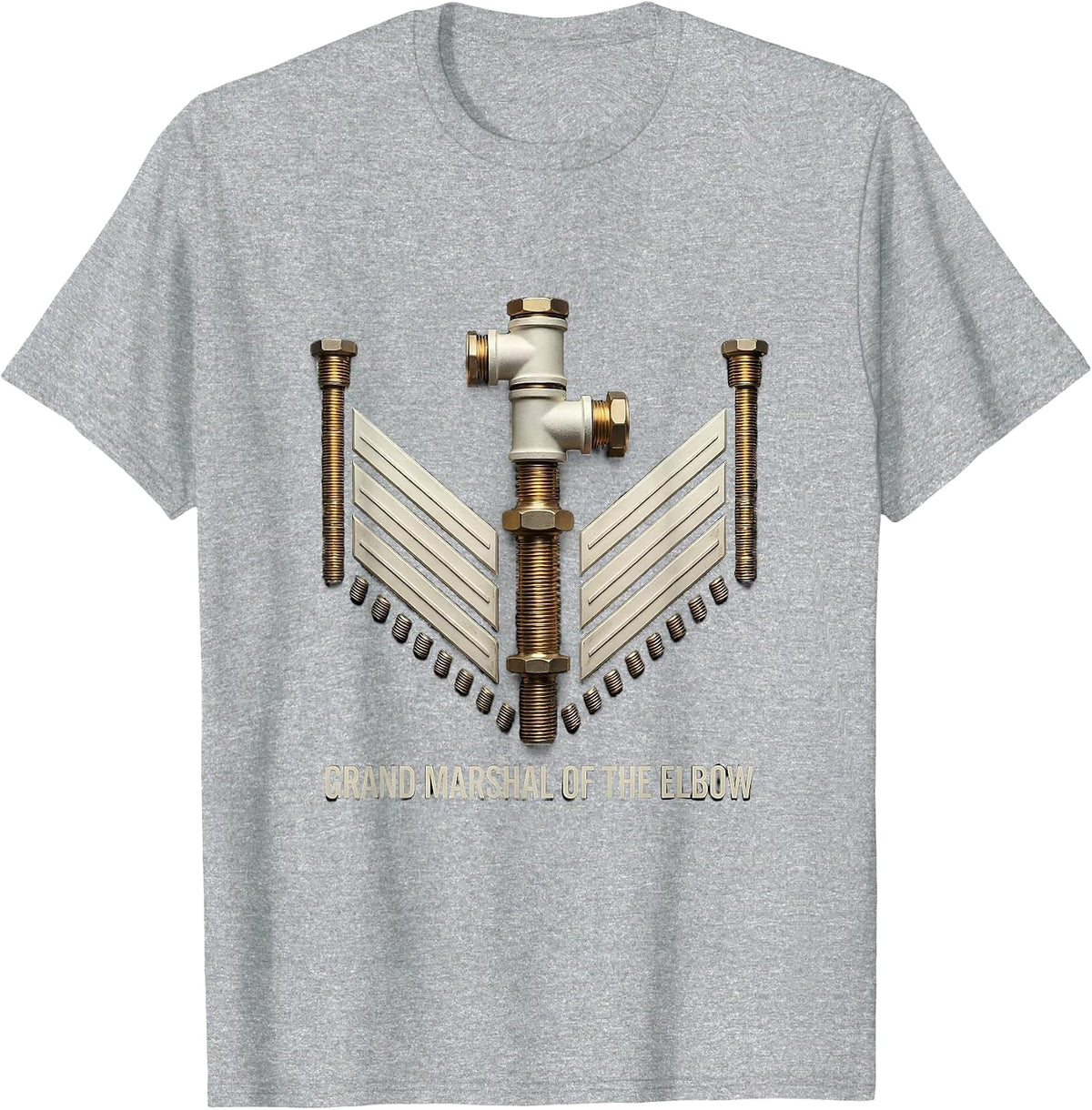 Men's Grand Marshal of the Elbow Funny Plumber Pipefitter Trade T-Shirt - Heather Grey