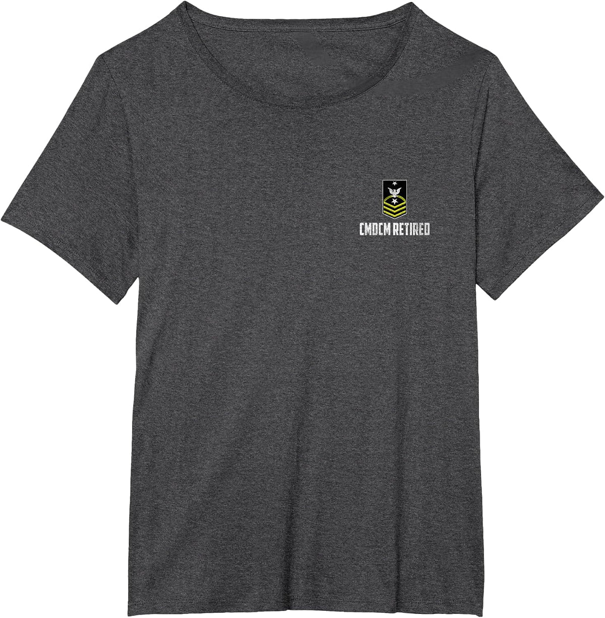 Retired E-9 Command Master Chief Petty Officer CMDCM Rank T-Shirt - Dark Heather Grey