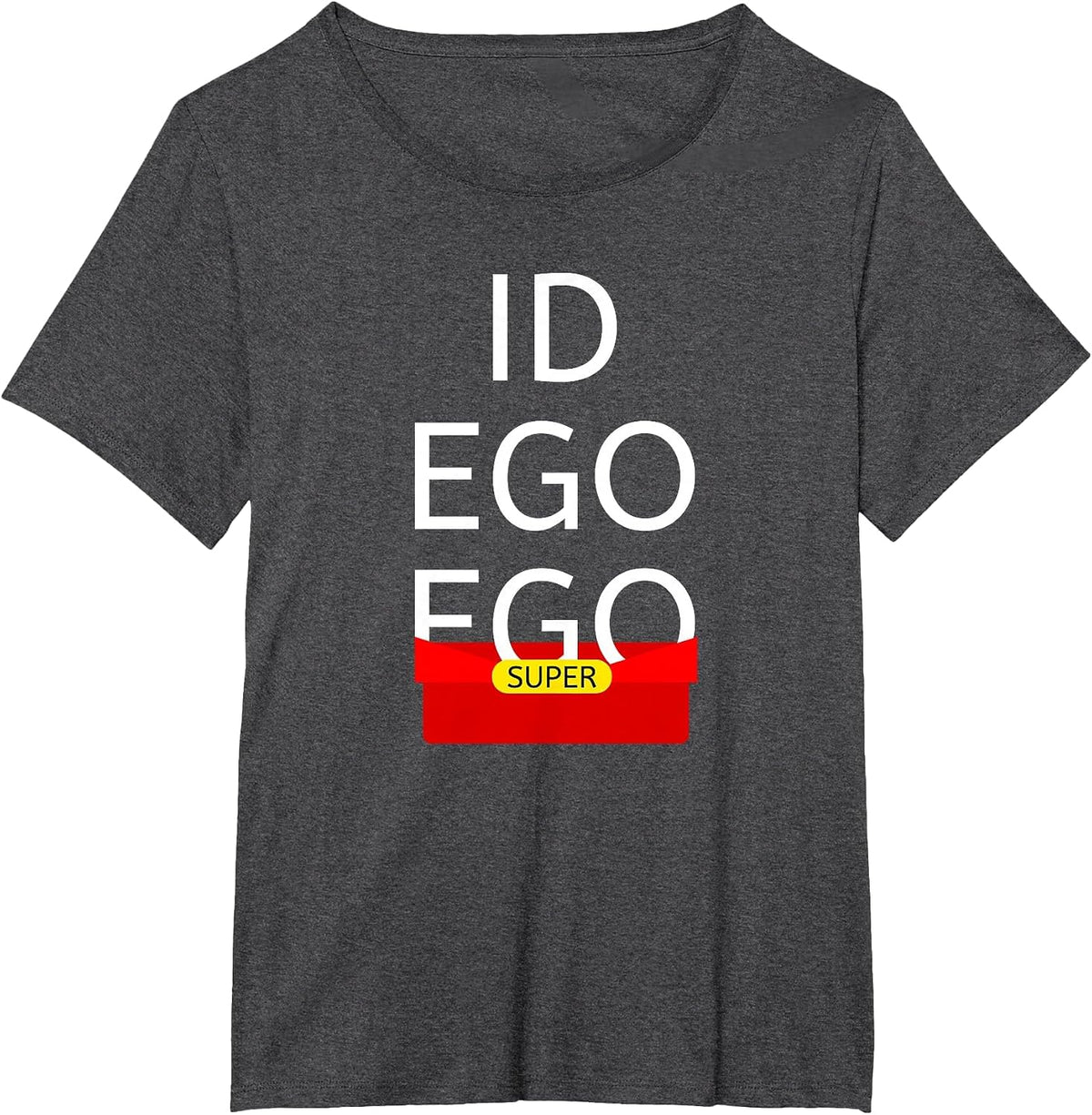 Id, Ego, Superego, Funny Psychology T-Shirt T-Shirt - Dark Heather Grey