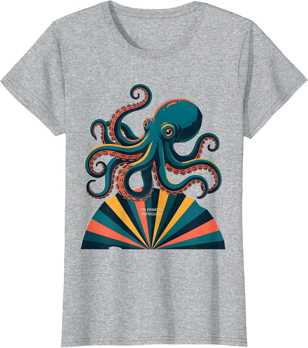 I'm Kraken Intrigued Funny Octopus Sea Monster Vintage T-Shirt - Heather Grey