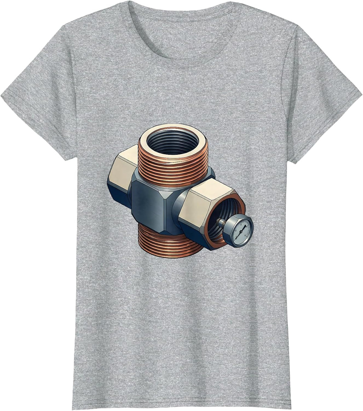 Women's I Test Nipples Funny Plumber Pipefitter Steamfitter T-Shirt - Heather Grey