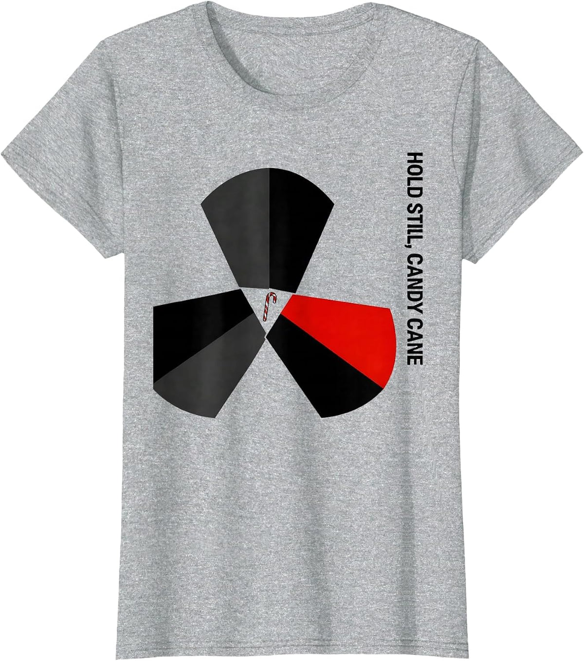 Hold Still Candy Cane Minimalist Radiology Tech Christmas T-Shirt - Heather Grey