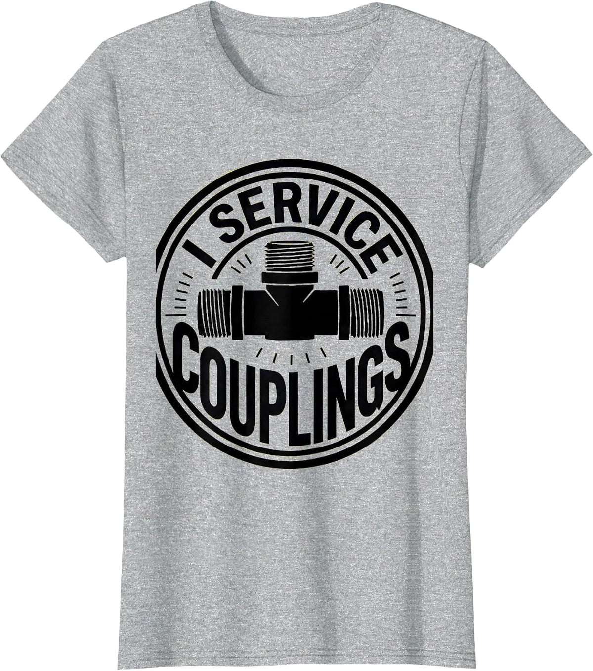 Women's I Service Couplings Funny Plumber Pipefitter Steamfitter T-Shirt - Heather Grey