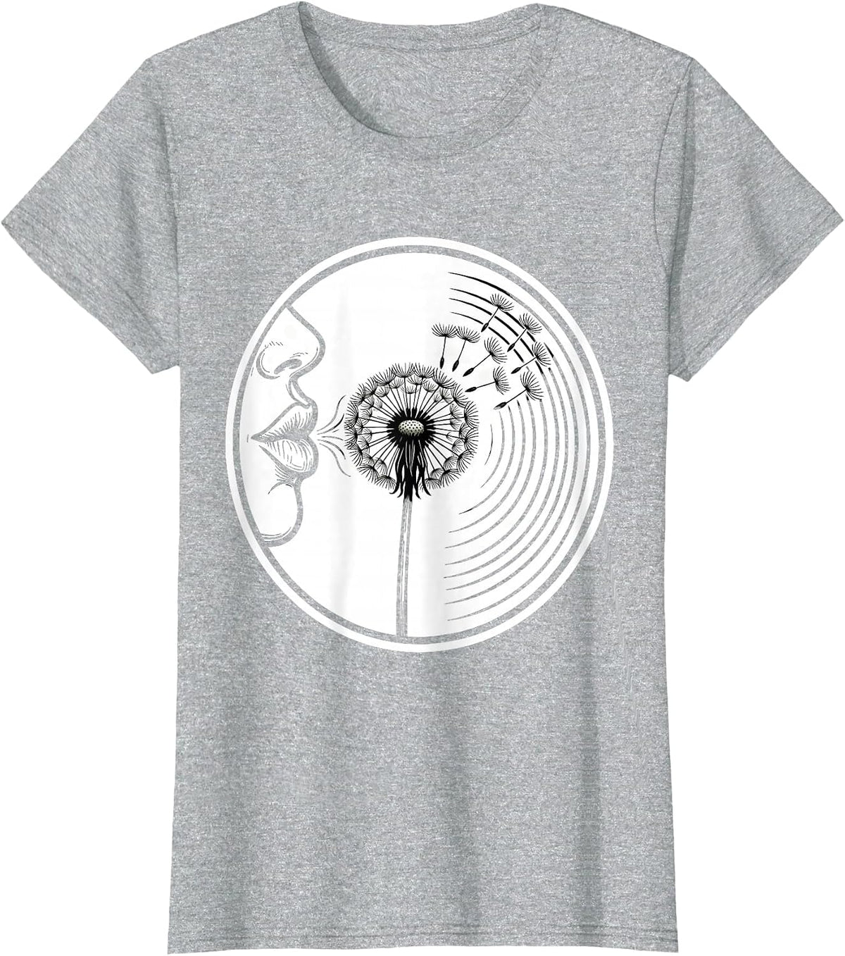 Women's Speech Therapy Dandelion Sound Waves Illustration T-Shirt - Heather Grey
